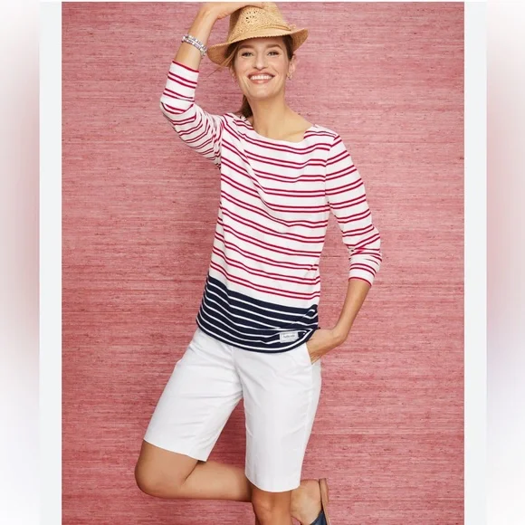 Talbots White Bermuda Perfect Short Size 6 - Picture 1 of 10